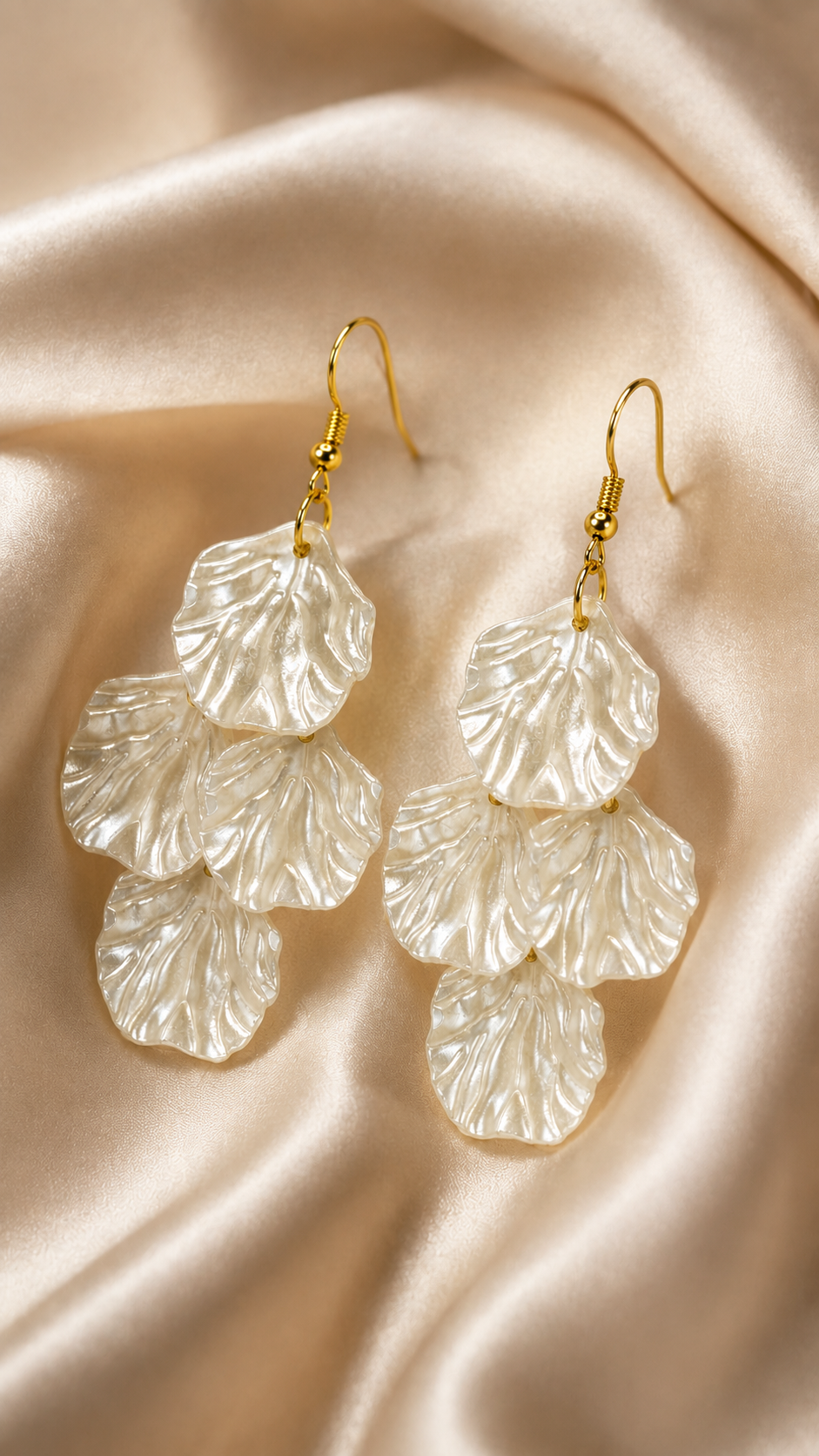 Ivory Petal Cascade Drop Earrings