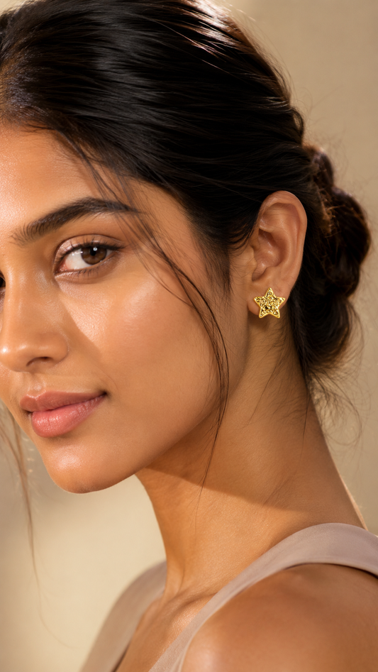 Celestial Molten Star Stud Earrings