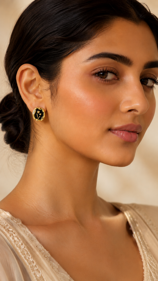 Midnight Bloom Molten Stud Earrings
