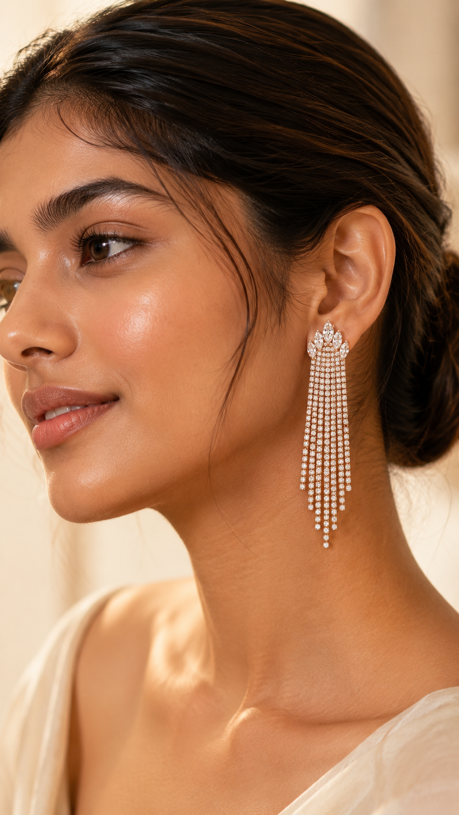 Regal Crystal Fringe Drop Earrings