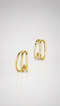 Triple Arc Gold Hoop Earrings