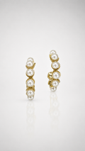 Pearl Blossom Embellished Hoop Earrings