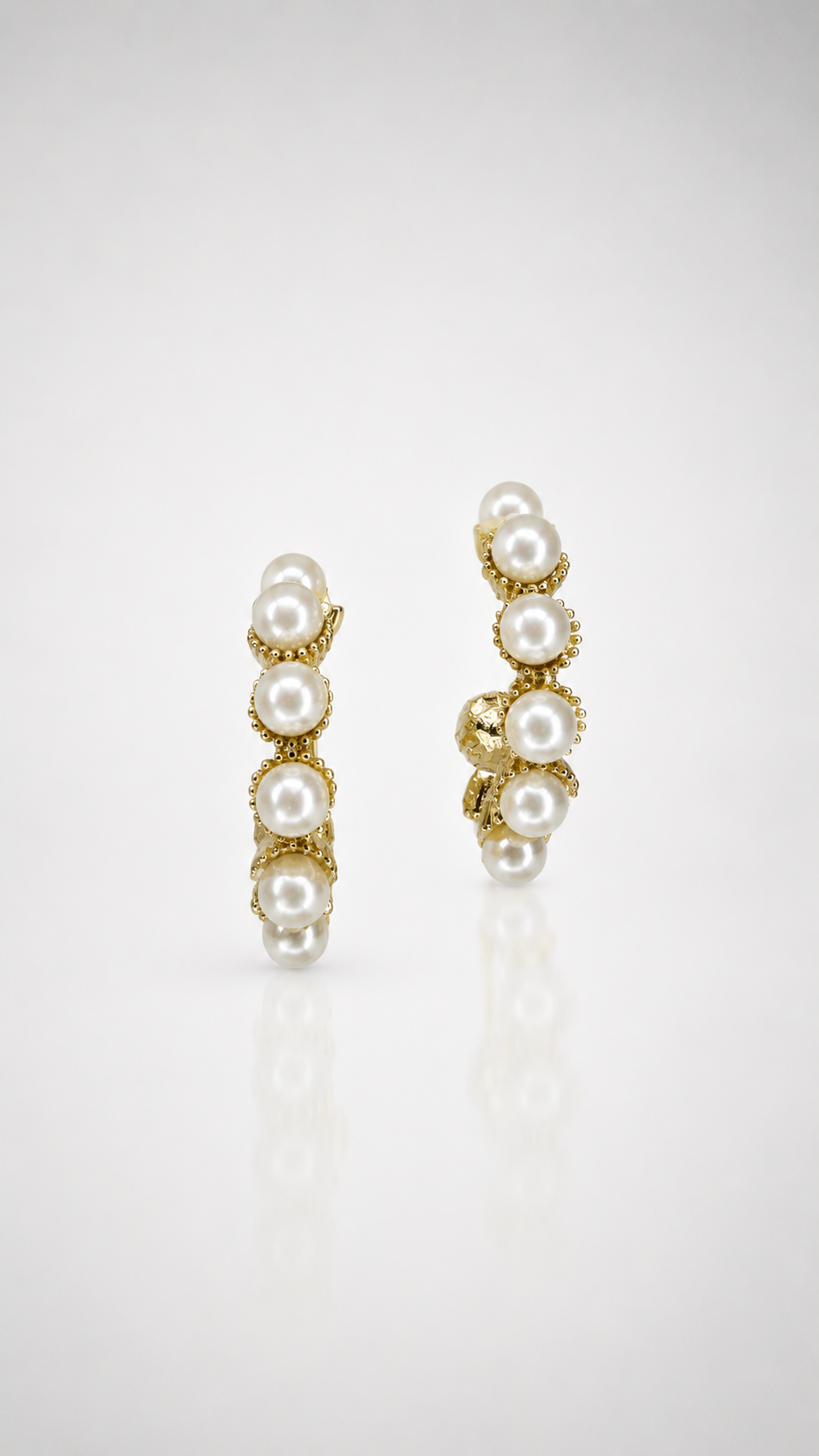 Pearl Blossom Embellished Hoop Earrings