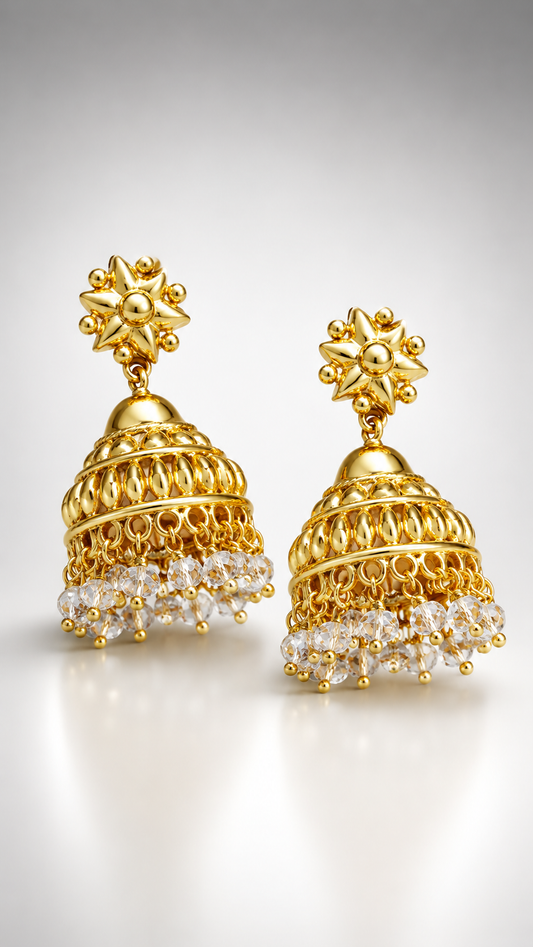 Taraka Crystal Dome Jhumkas