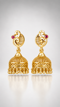 Mayura Swirl Filigree Jhumkas