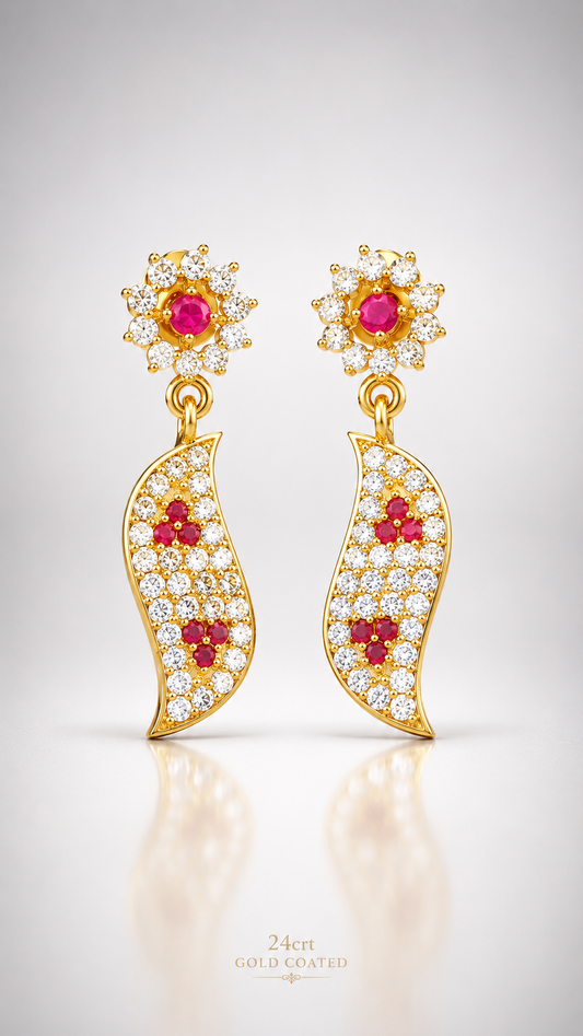Rohini Floral Wave Dangles