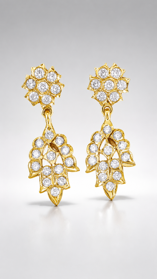 Pallavi Crystal Leaf Dangles