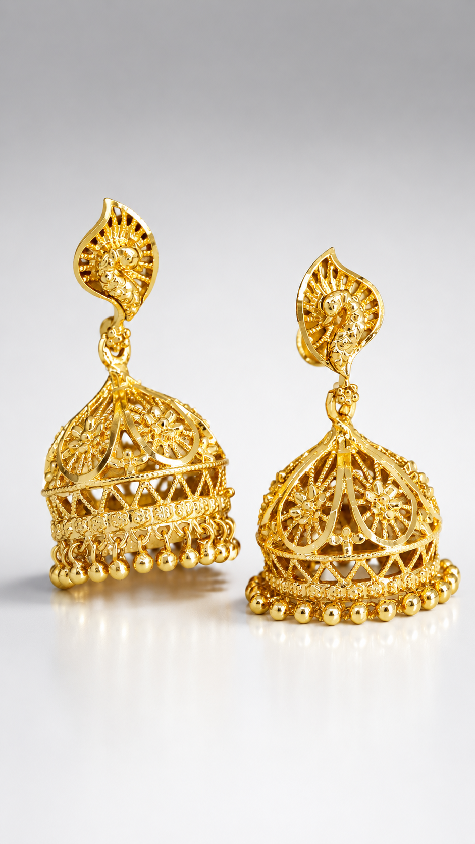 Hansa Paisley Filigree Jhumkas