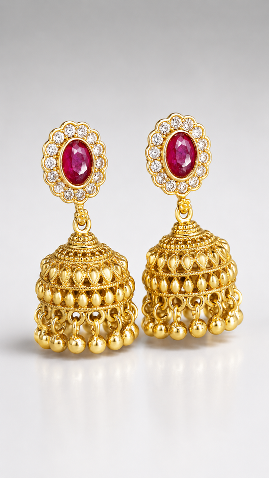 Manisha Ruby Halo Jhumkas