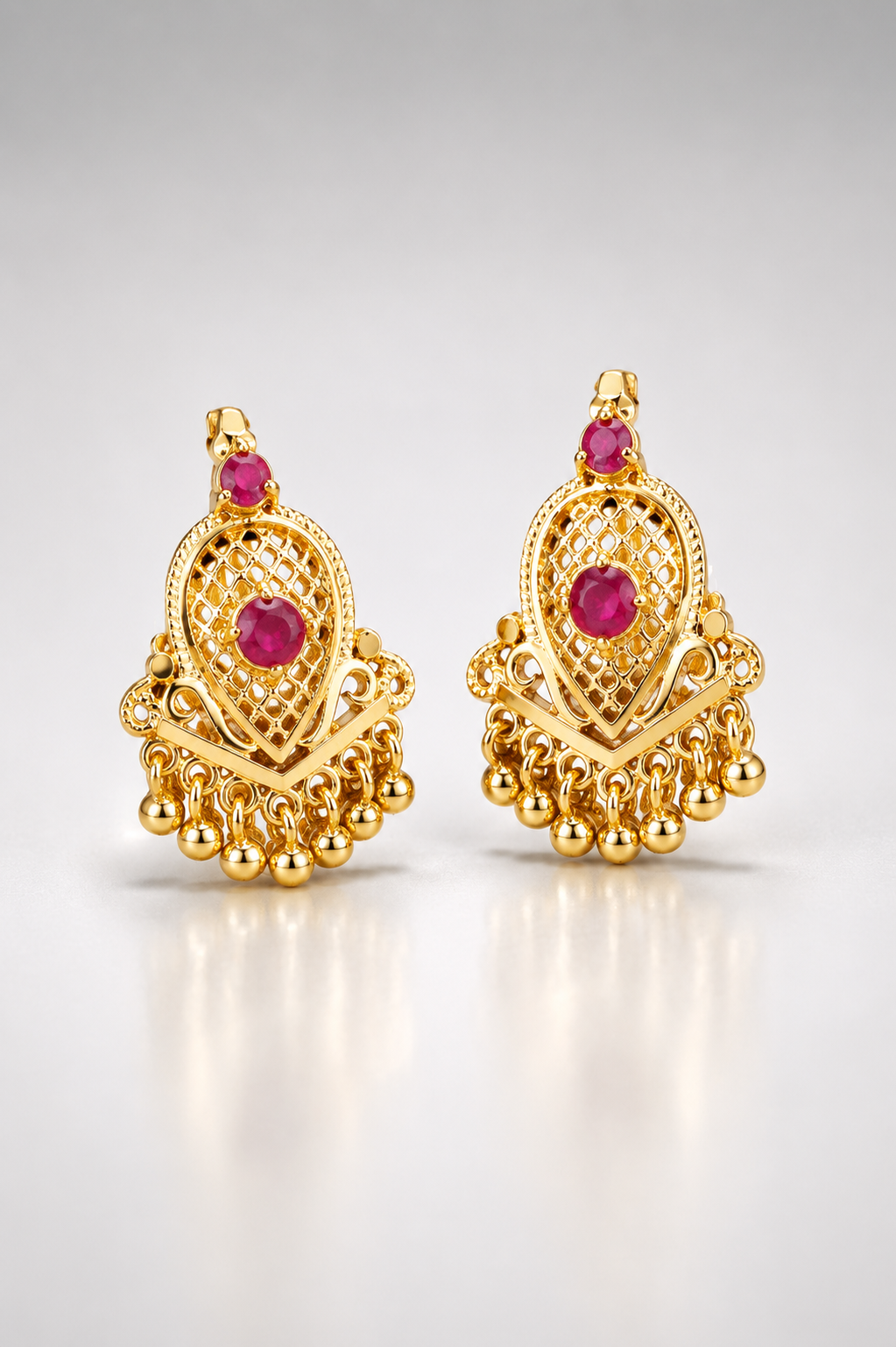 Meera Lattice Ruby Drops