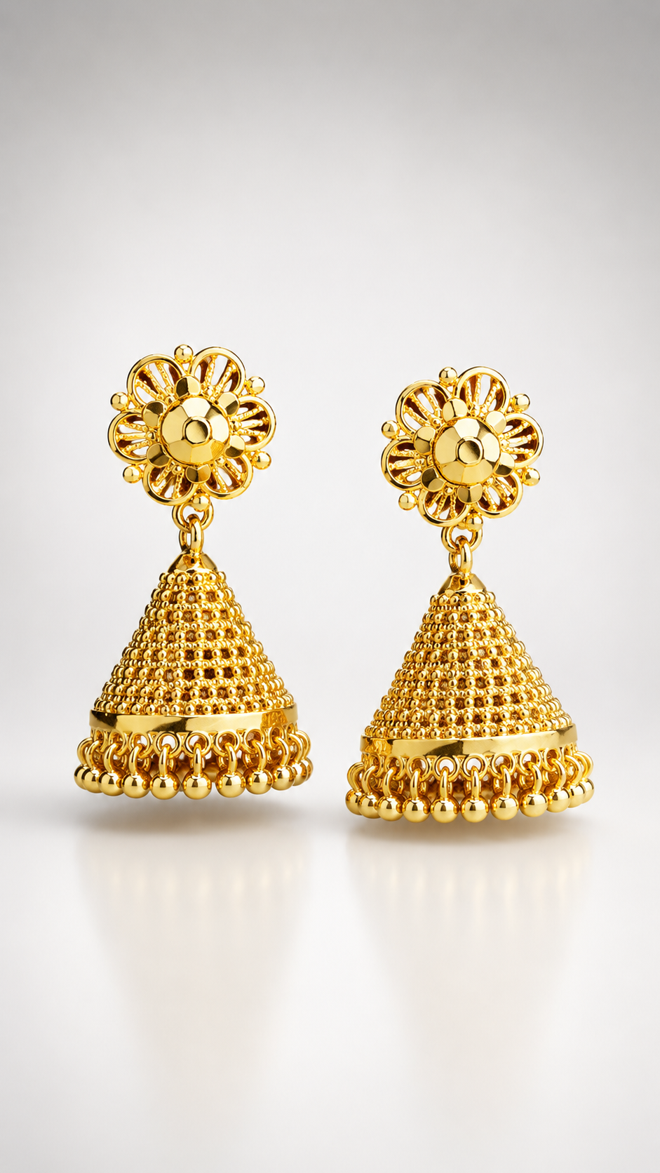 Isha Granulated Cone Jhumkas