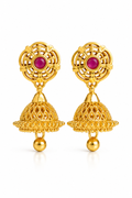 Charu Lattice Ruby Jhumkas