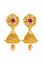 Charu Lattice Ruby Jhumkas