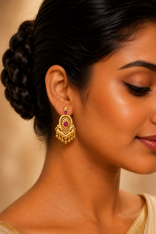 Meera Lattice Ruby Drops