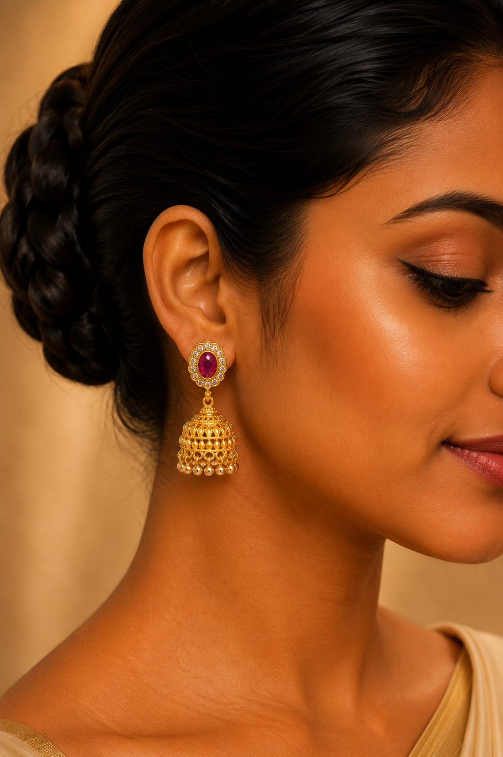 Manisha Ruby Halo Jhumkas