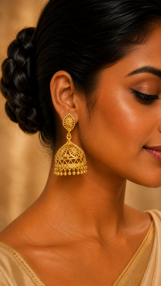 Hansa Paisley Filigree Jhumkas