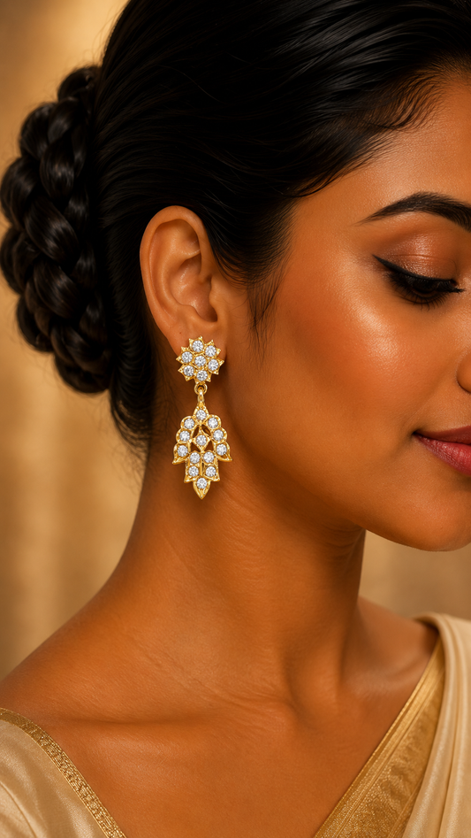 Pallavi Crystal Leaf Dangles