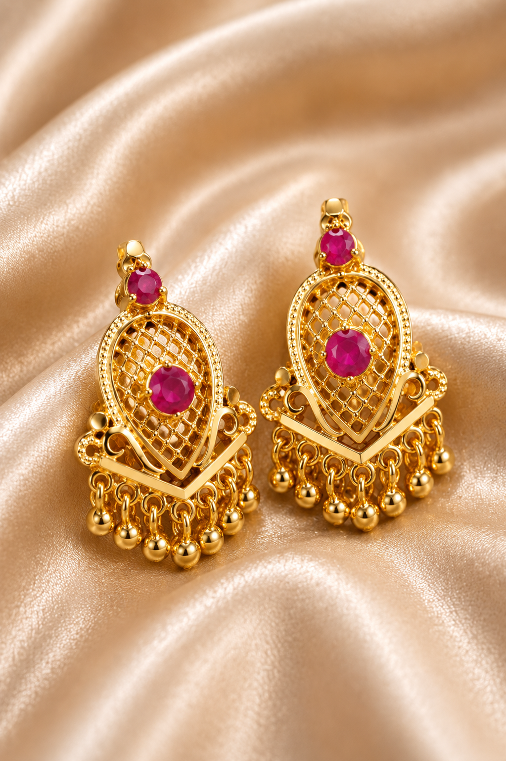 Meera Lattice Ruby Drops