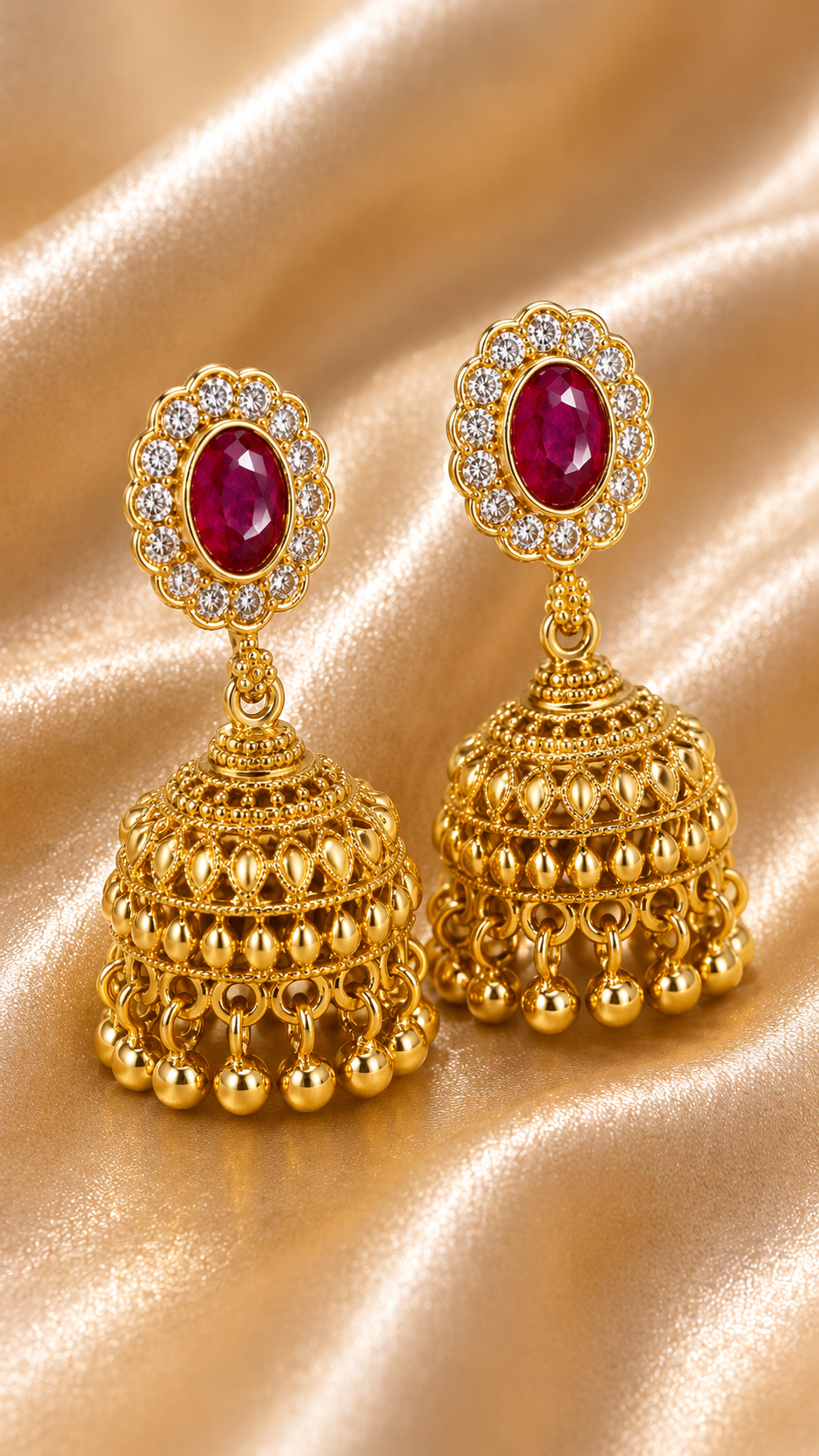 Manisha Ruby Halo Jhumkas