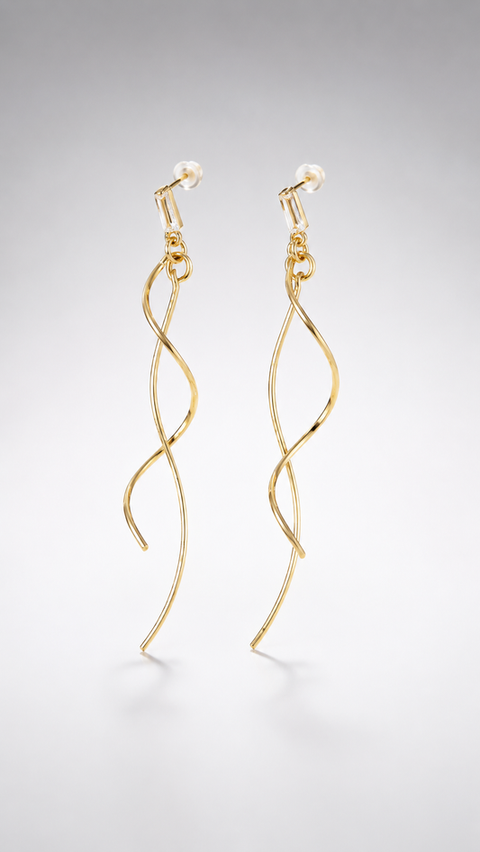 Golden Infinity Twist Tassel Earrings