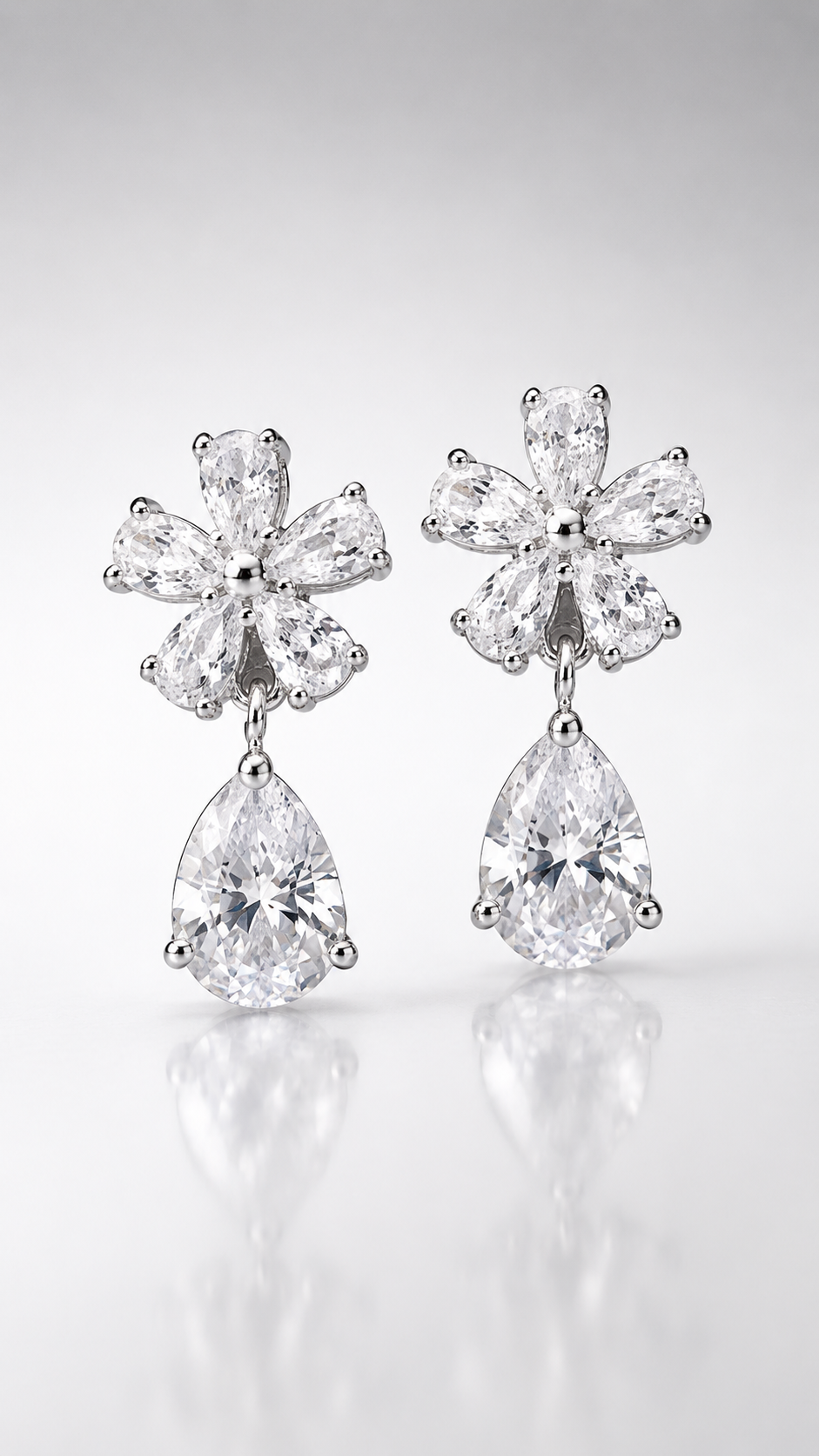 Diamond Bloom Drop Earrings