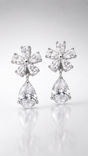 Diamond Bloom Drop Earrings