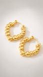 Heart Link Gold Hoop Earrings