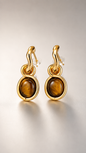 Tiger Eye Twist Drop Earrings