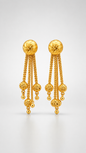 Golden Textured Bead Tassel Earrings