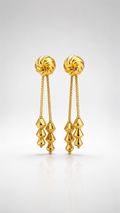 Golden Swirl Tassel Drop Earrings