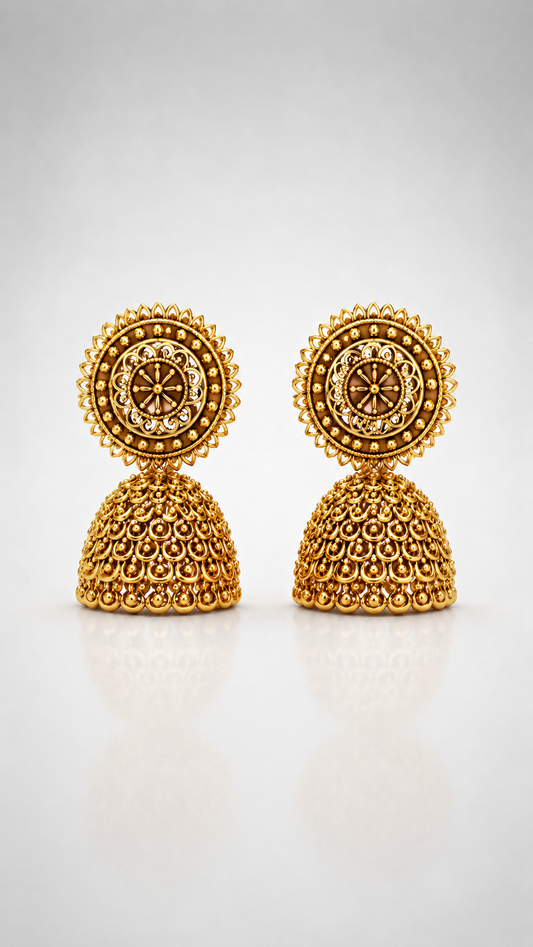 Royal Heritage Dome Jhumka Earrings