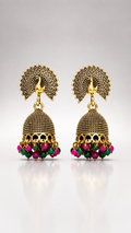Mayura Bead Jhumka Earrings