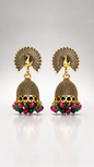 Mayura Bead Jhumka Earrings