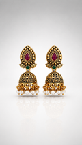 Heritage Ruby Pearl Jhumka Earrings