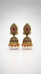 Heritage Ruby Pearl Jhumka Earrings