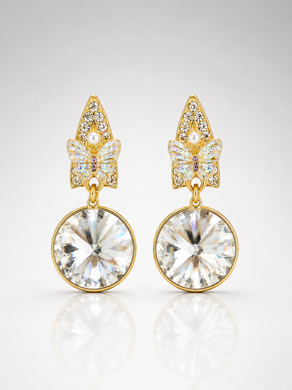 Crystal Flutter Statement Drop Earrings
