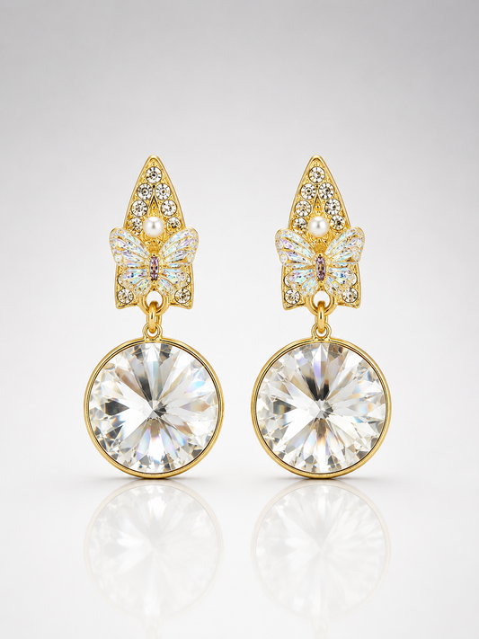 Crystal Flutter Statement Drop Earrings