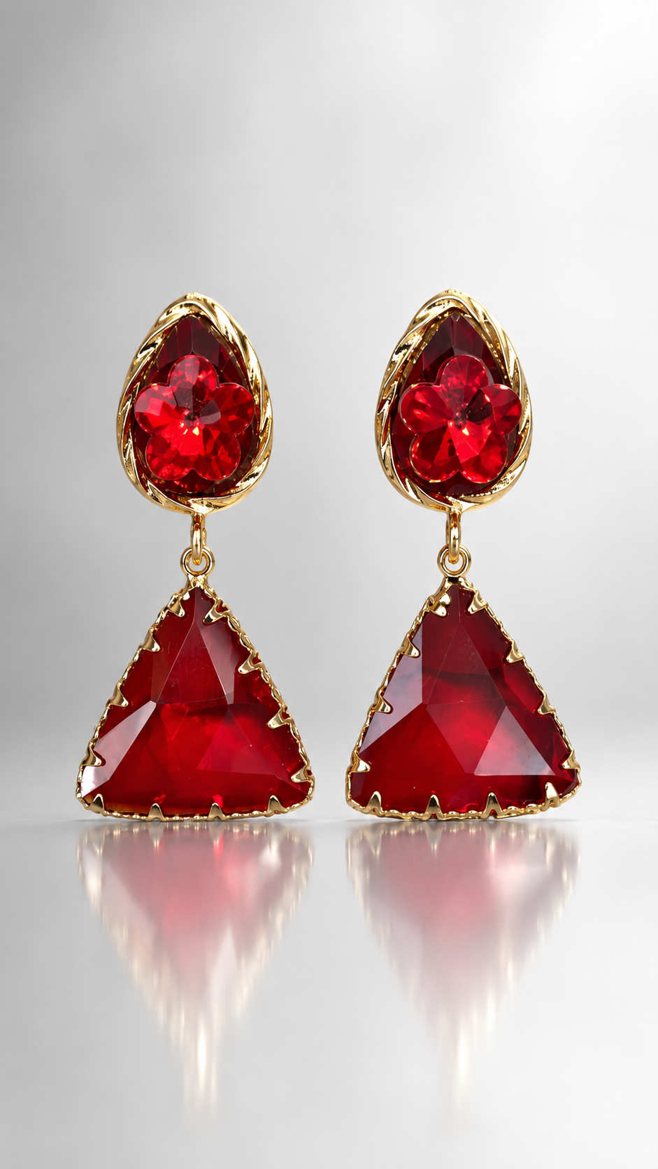 Crimson Blossom Crystal Drop