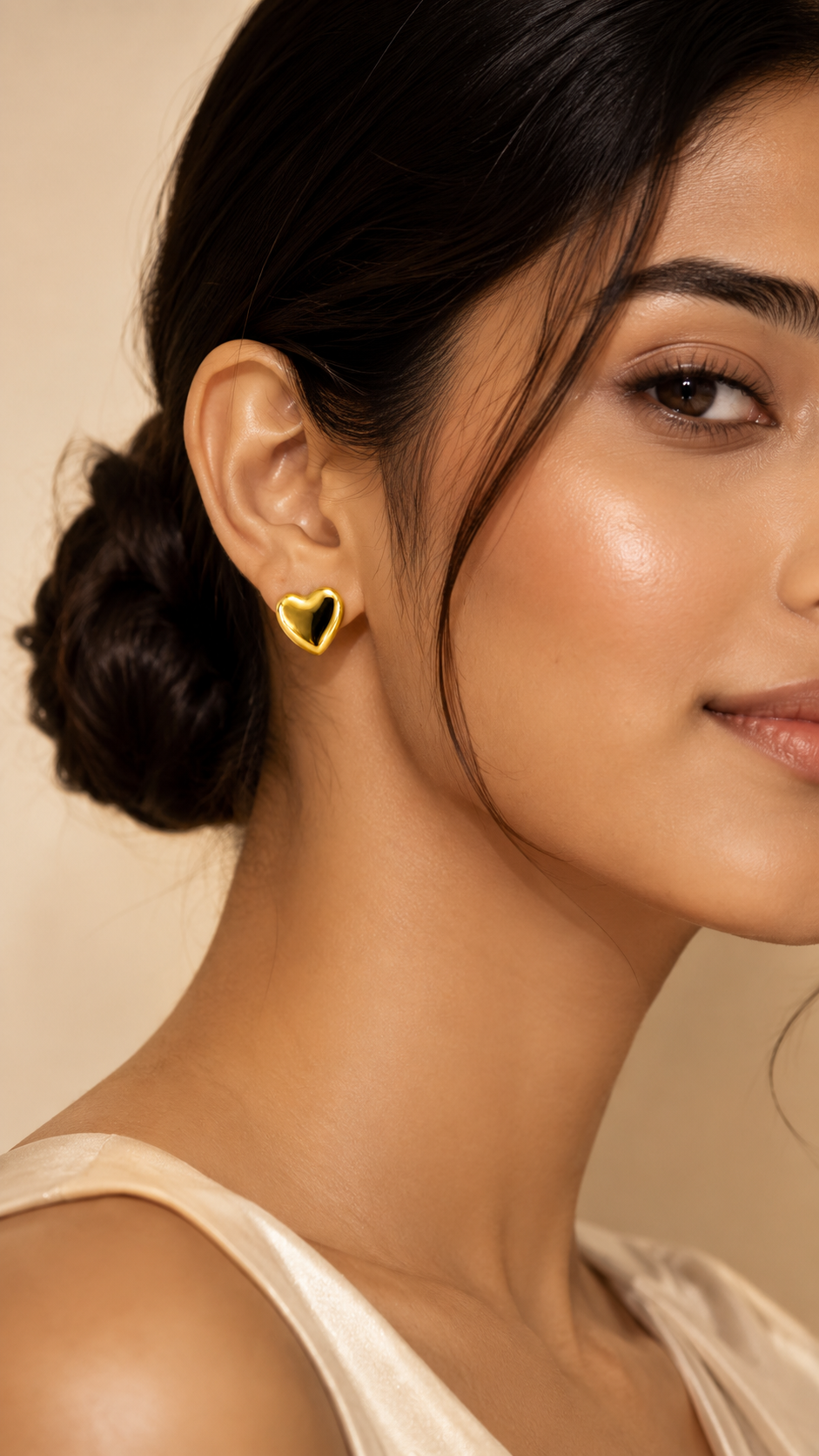 Classic Puffy Heart Stud Earrings