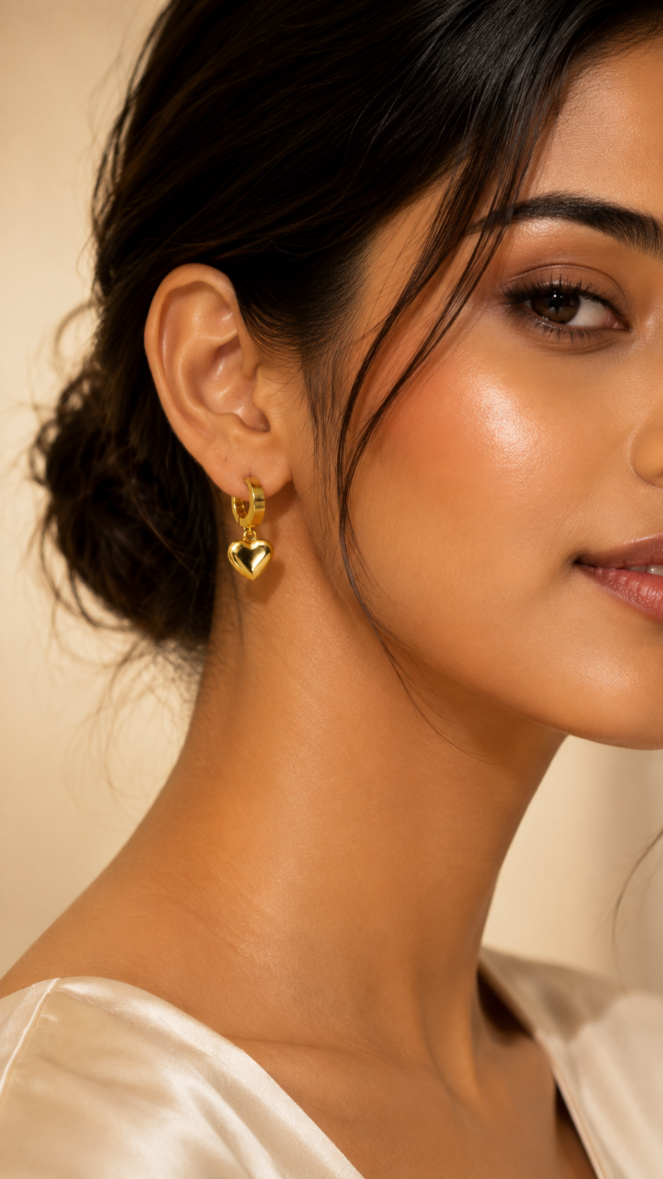 Heart Charm Hoop Earrings
