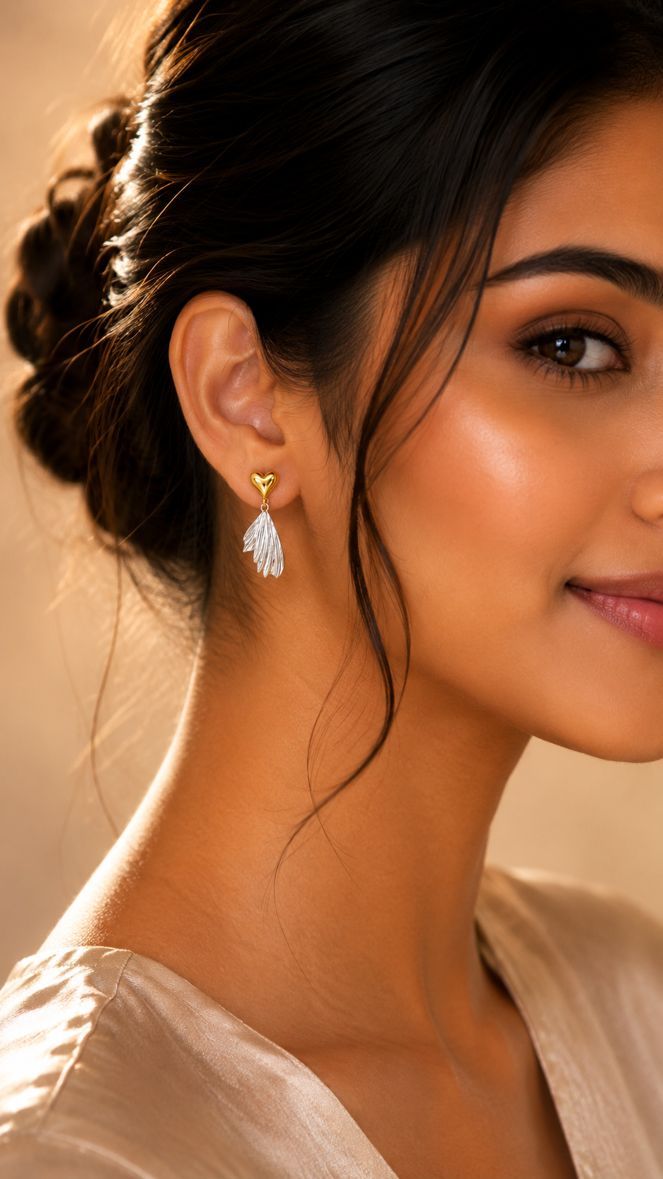 Heart Wing Drop Earrings