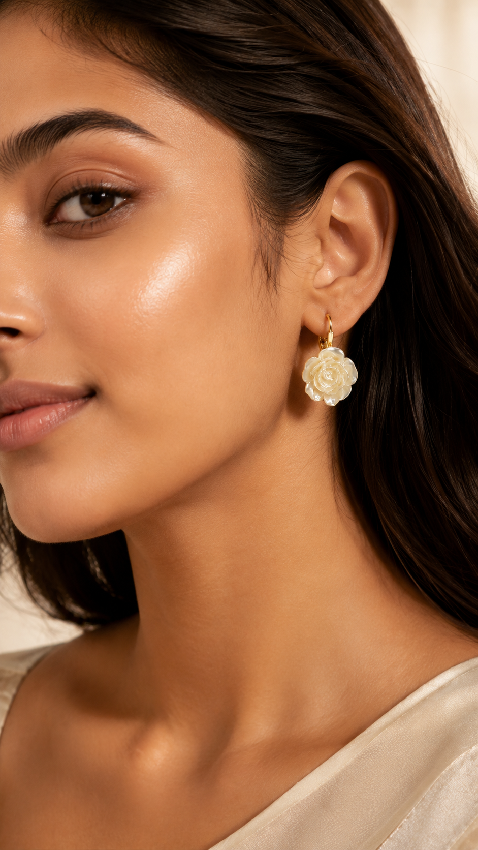 Rose Bloom Pearl Earrings