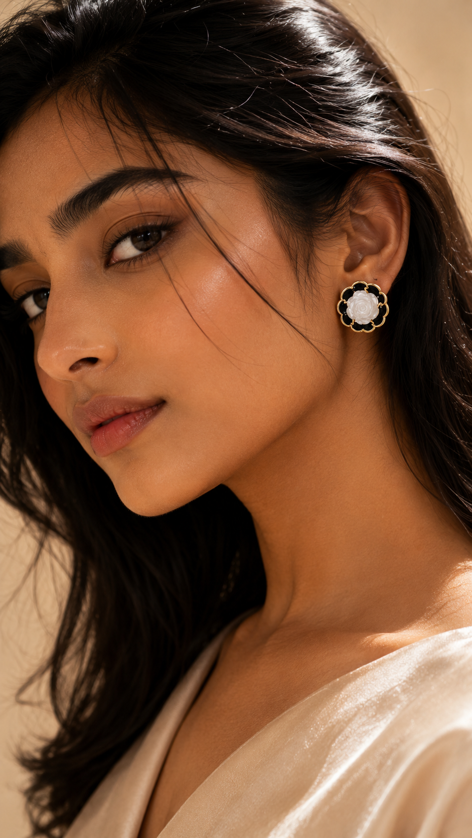 Camellia Flower Stud Earrings