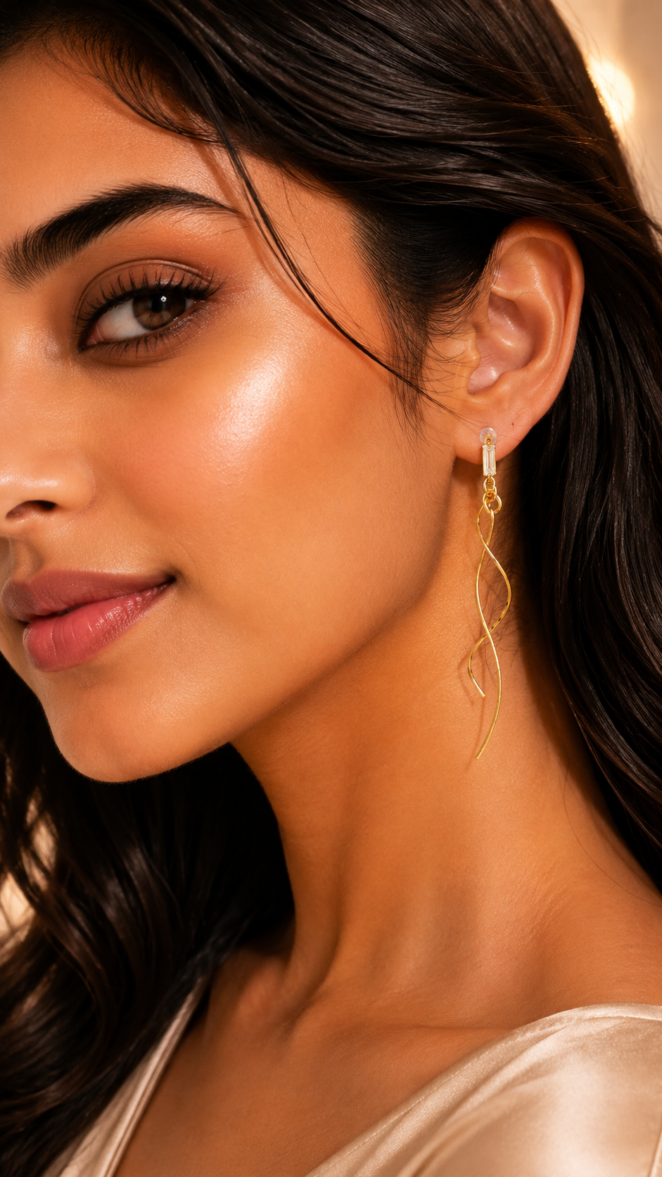 Golden Infinity Twist Tassel Earrings