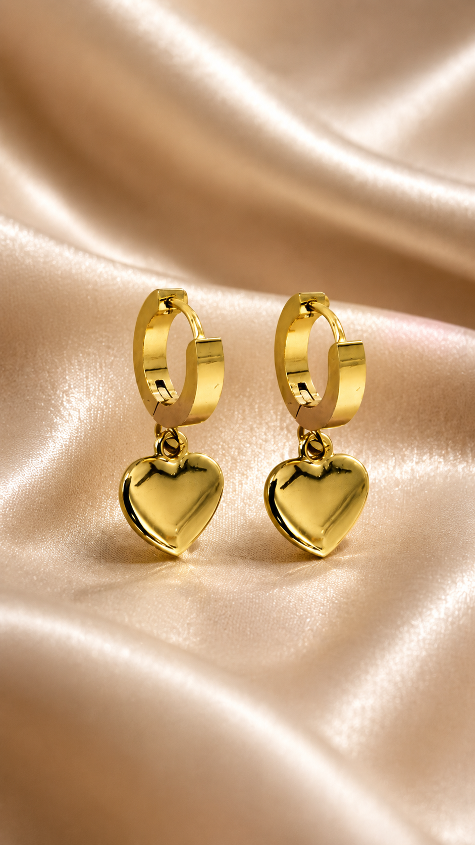 Heart Charm Hoop Earrings