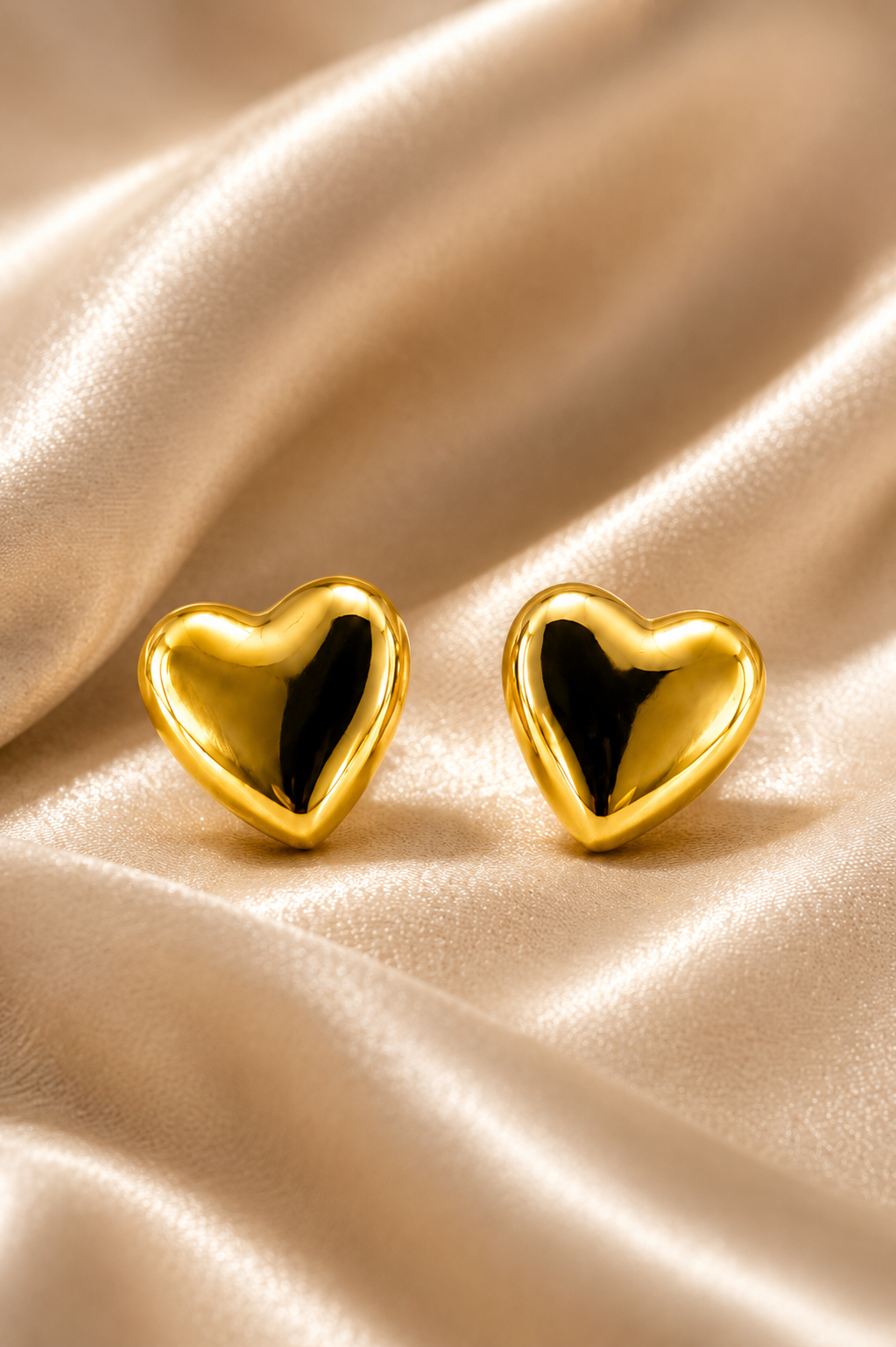 Classic Puffy Heart Stud Earrings