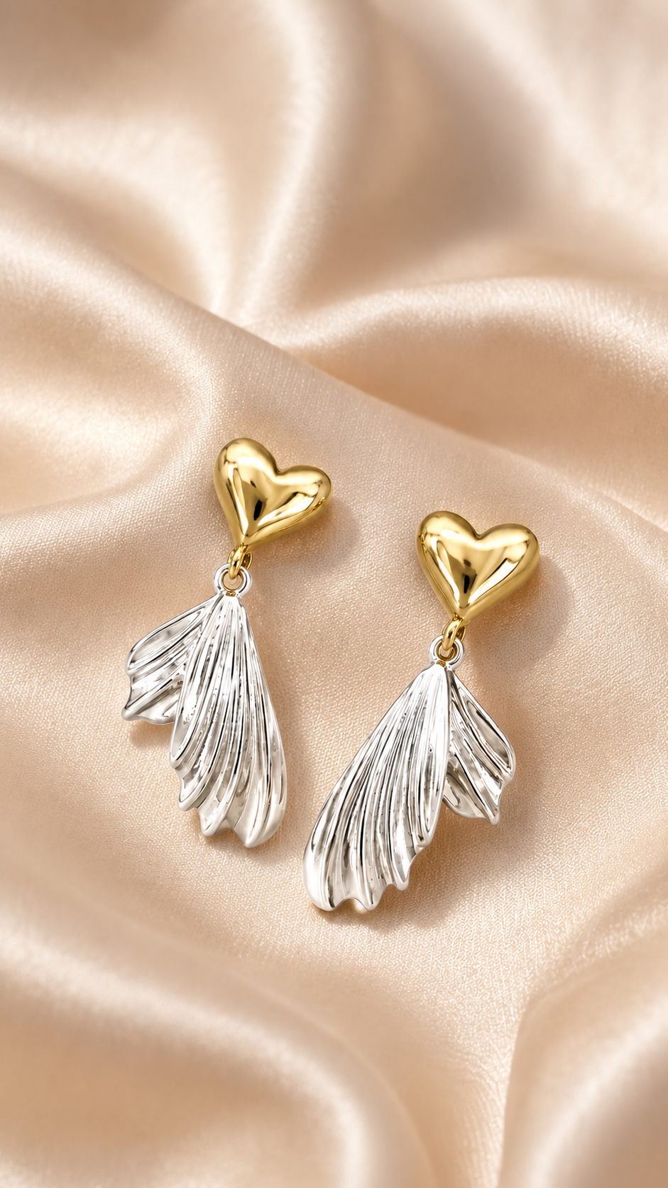 Heart Wing Drop Earrings