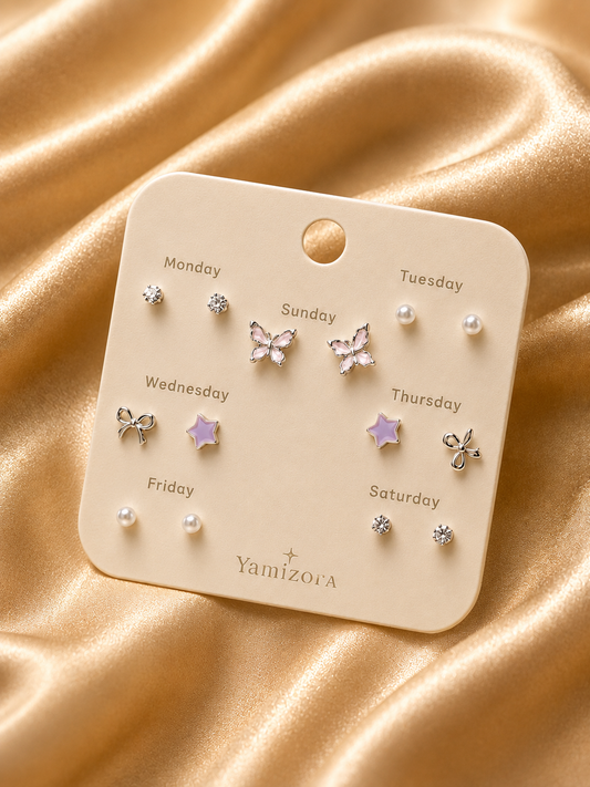 7 Days Stud Earrings Set