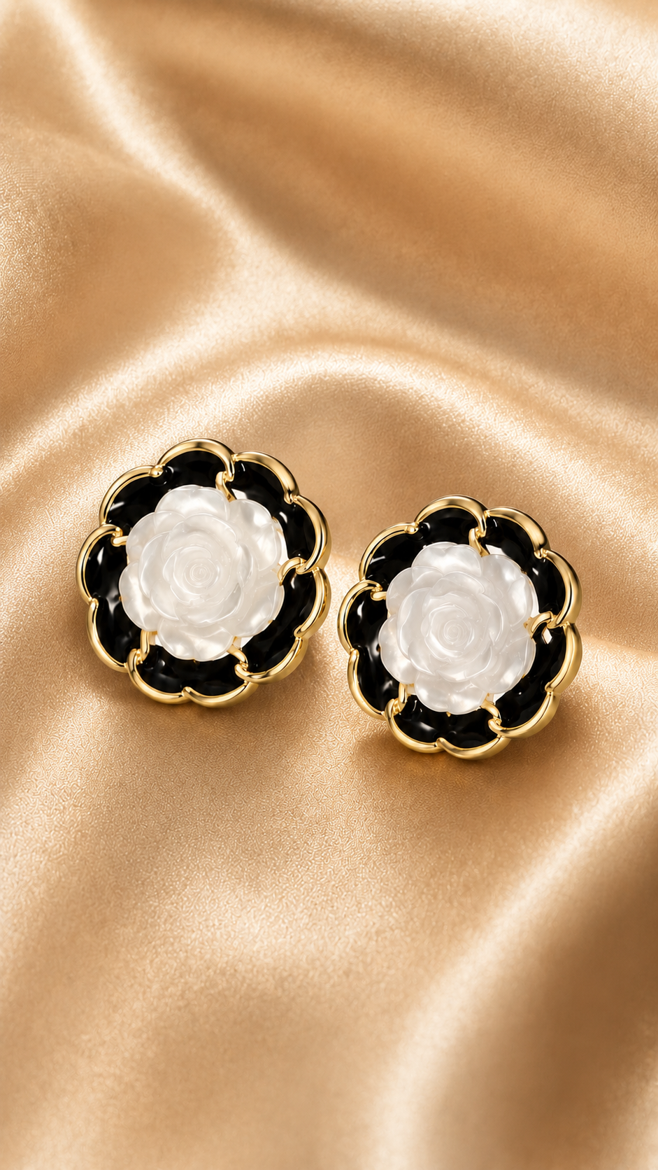 Camellia Flower Stud Earrings