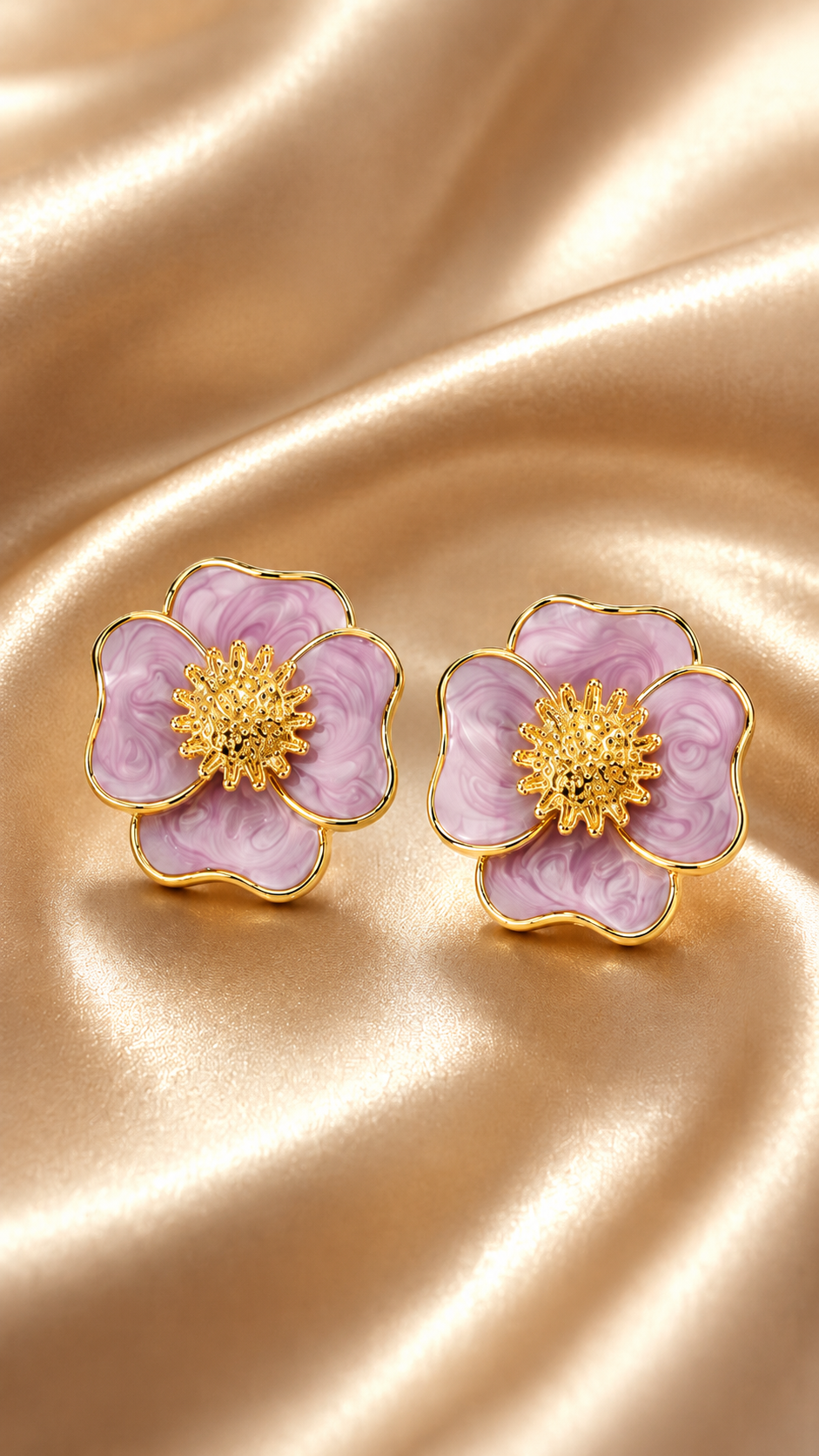 Lavender Bloom Stud Earrings